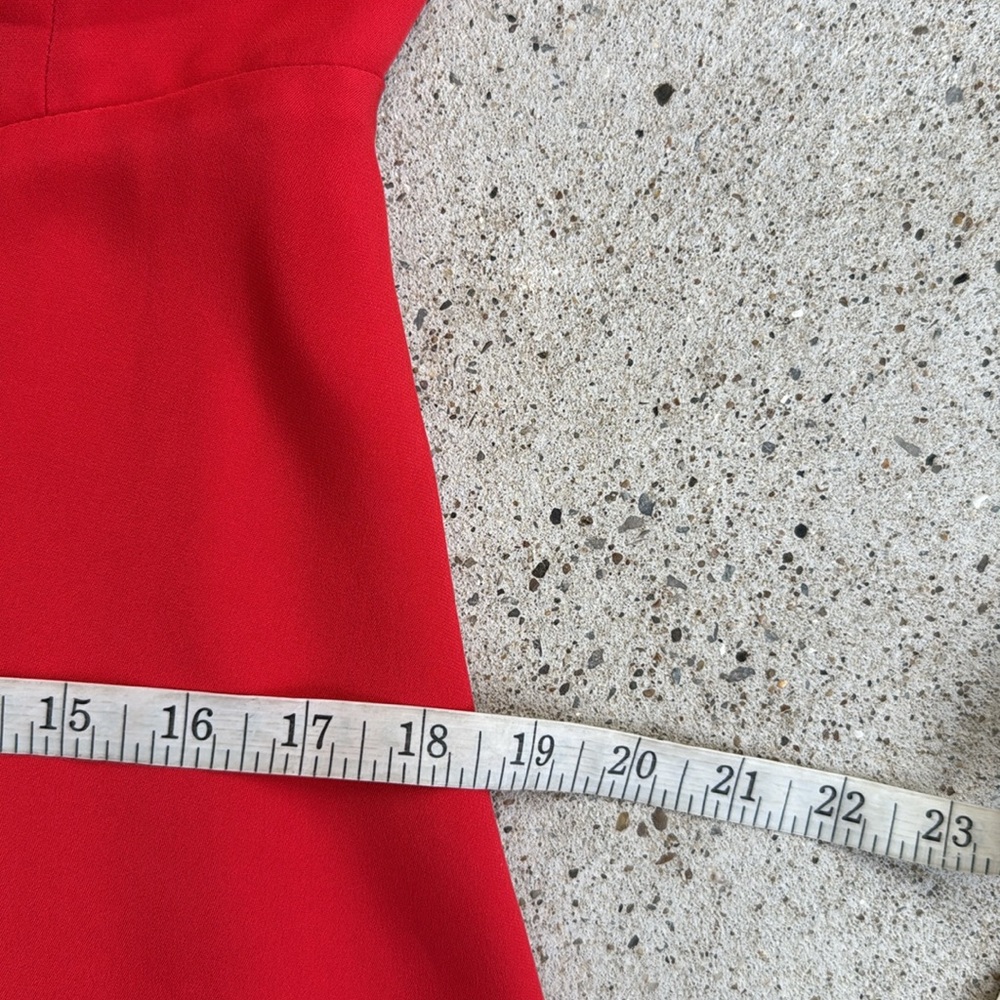 Parker Sarah Red Silk Caged Bodice Sleeveless Fit & Flare Dress Size Medium - Picture 12 of 15